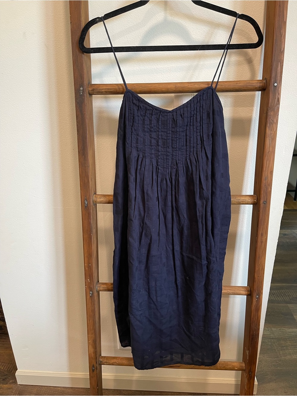 J. Crew Navy Midi Slip Dress with Spaghetti Straps